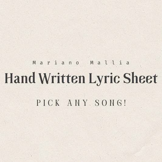 Hand Written Lyric Sheet